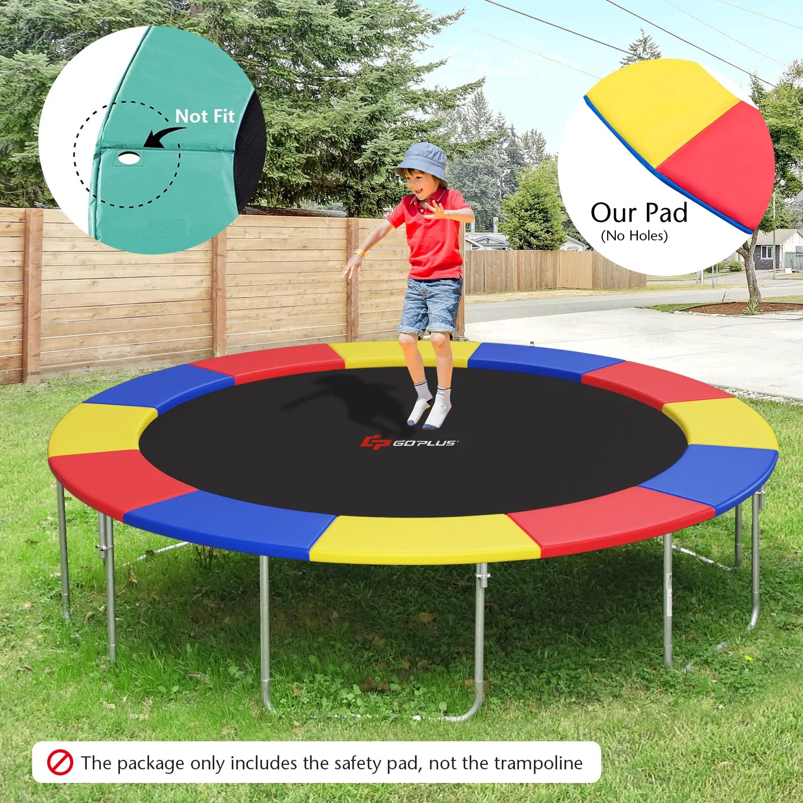 Goplus Trampoline Replacement Pad, 16FT 15FT 14FT 12FT 10FT 8FT Trampoline Spring Cover - Image 17
