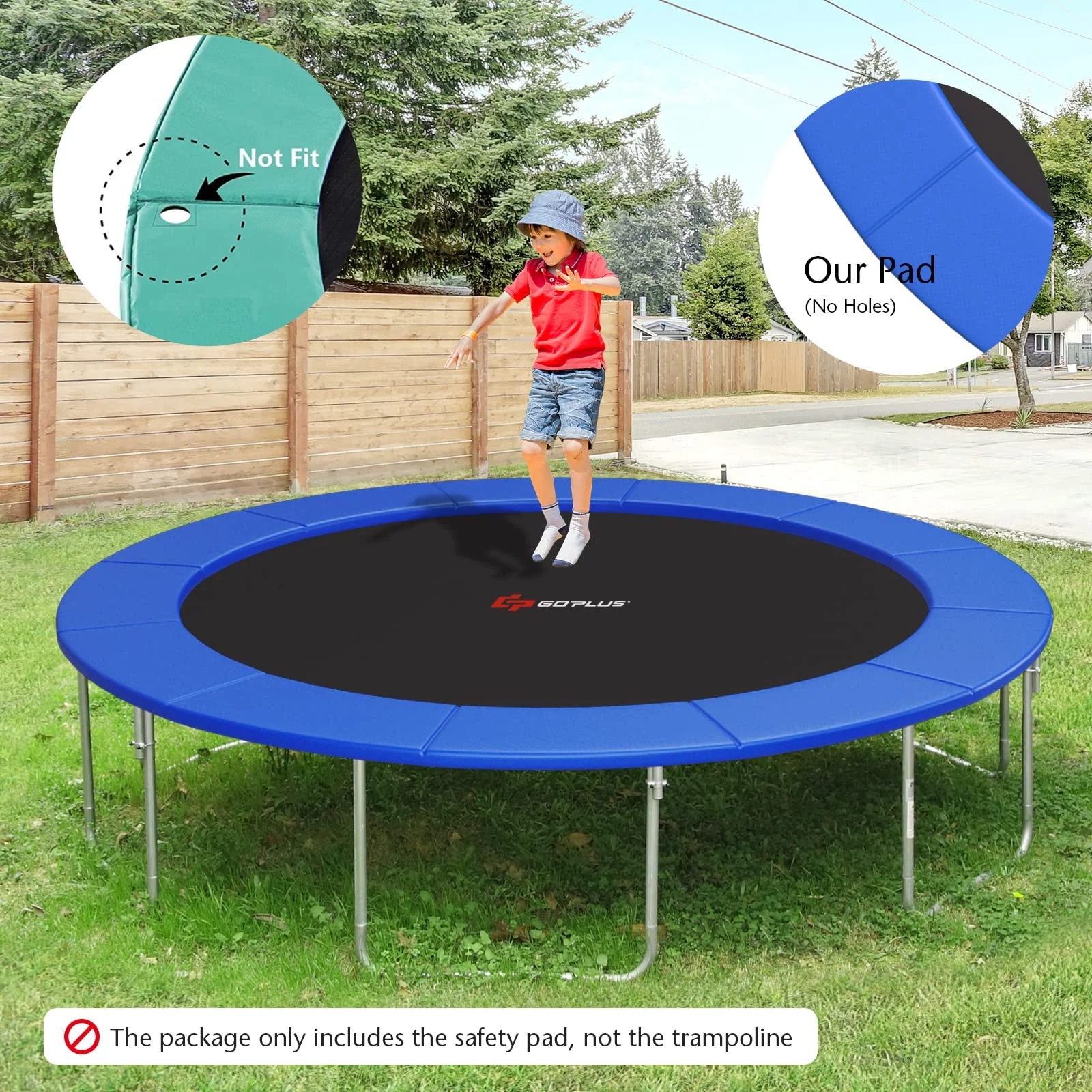 Goplus Trampoline Replacement Pad, 16FT 15FT 14FT 12FT 10FT 8FT Trampoline Spring Cover - Image 9