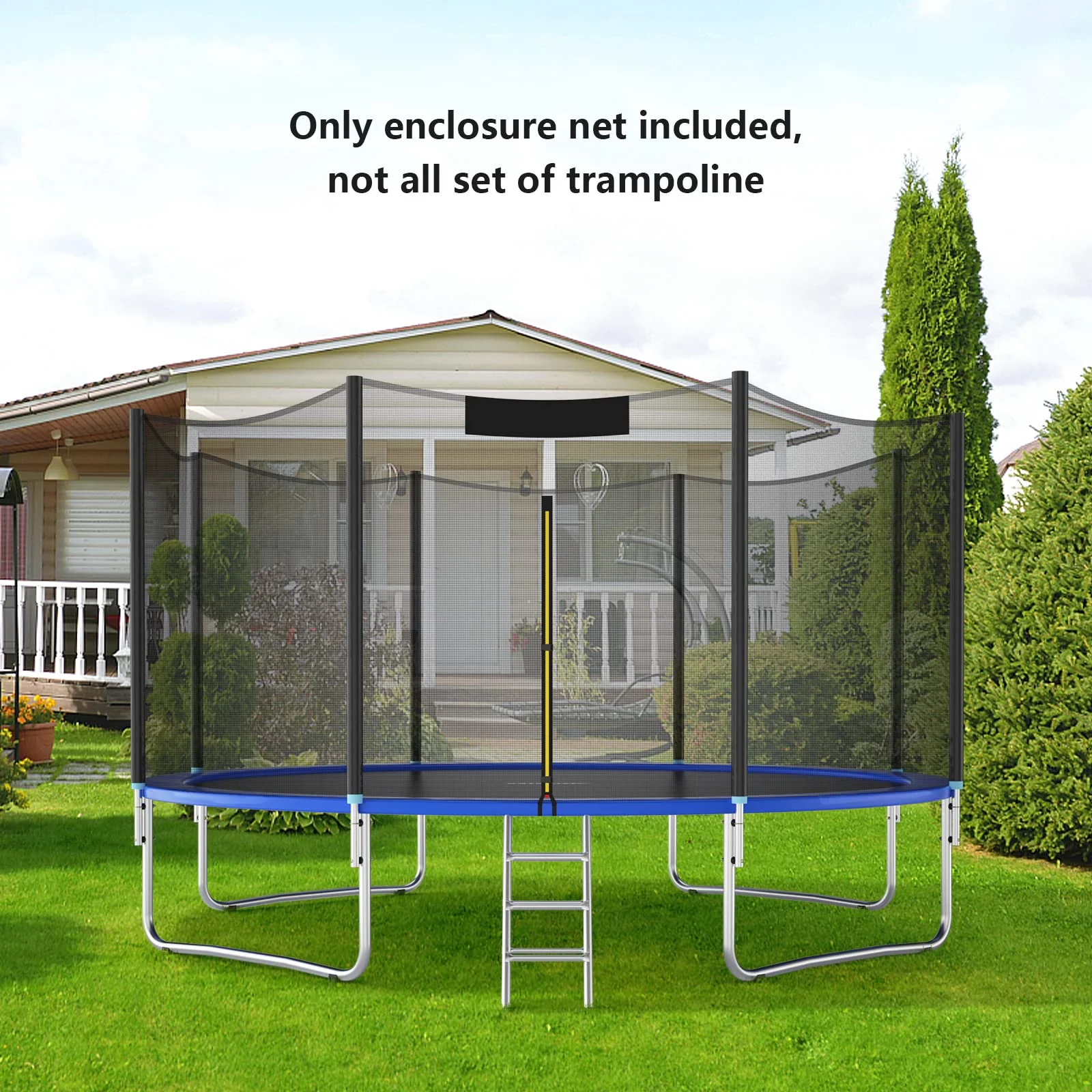 Goplus Trampoline Safety Net for 8FT 10FT 12FT 14FT 15FT 16FT Round Frame Trampoline, Replacement Enclosure Net - Image 9