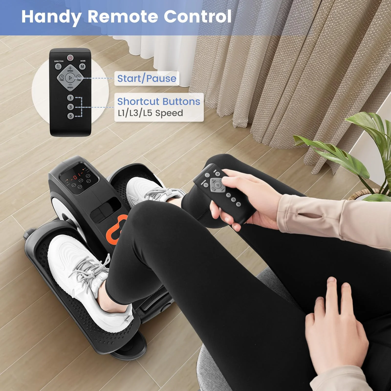 Goplus Under Desk Elliptical Machine, Electric Seated Pedal Exerciser with LED Display Monitor - Image 4