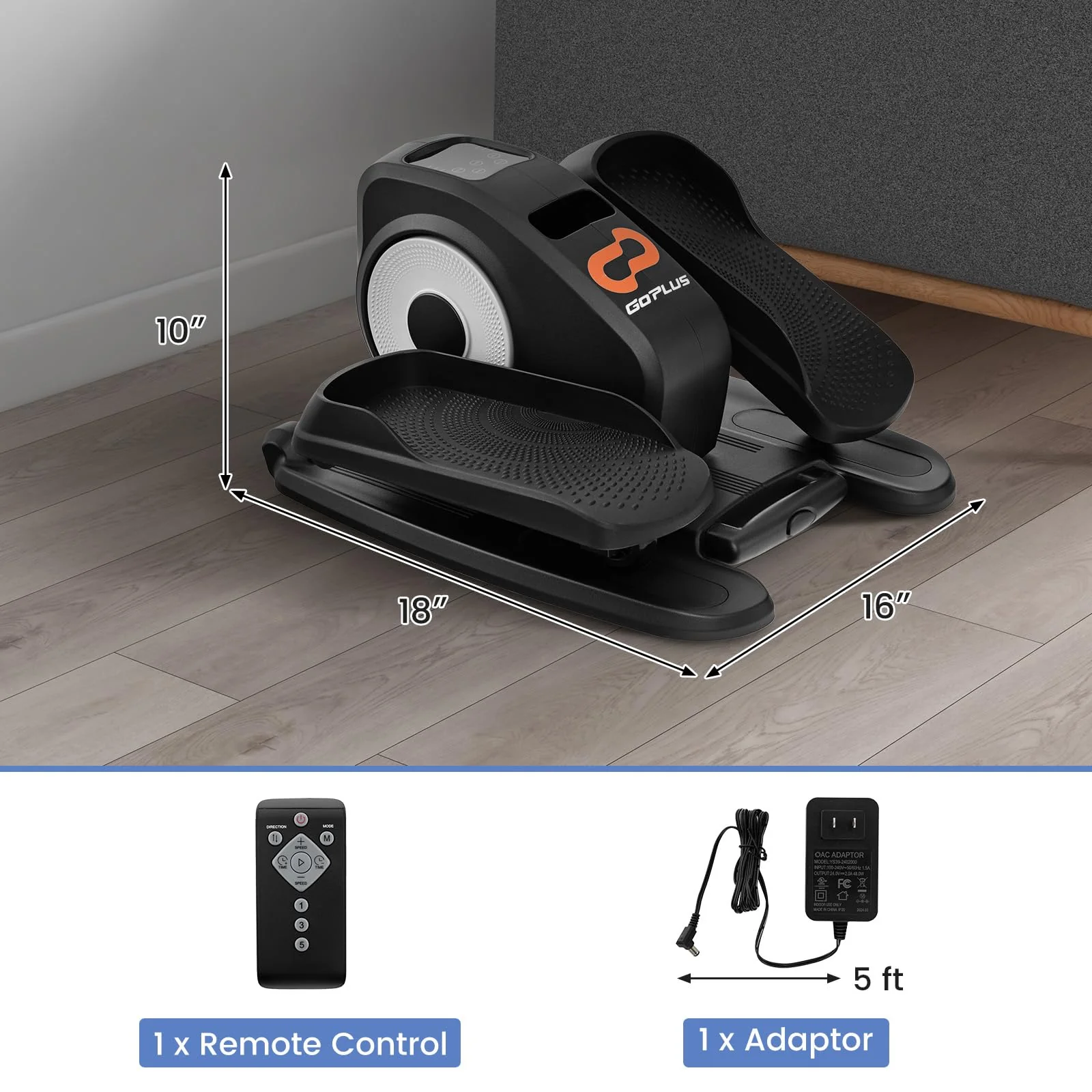 Goplus Under Desk Elliptical Machine, Electric Seated Pedal Exerciser with LED Display Monitor - Image 7
