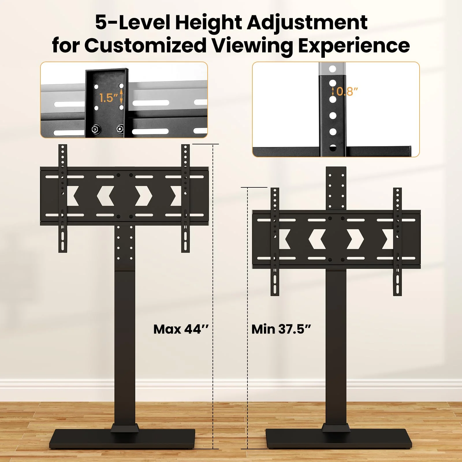Goplus Universal TV Stand Table Top for 32-70 Inch TVs up to 110 lbs, Height Adjustable TV Mount Stand/Base with AV Shelf - Image 4