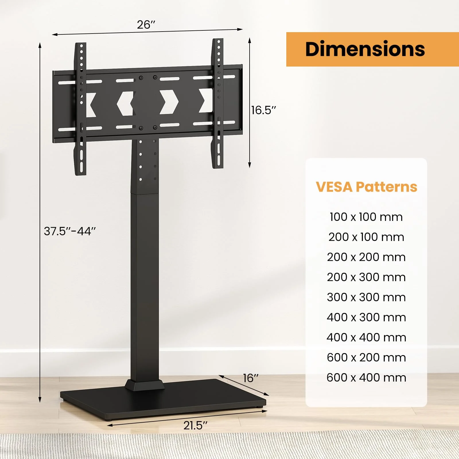 Goplus Universal TV Stand Table Top for 32-70 Inch TVs up to 110 lbs, Height Adjustable TV Mount Stand/Base with AV Shelf - Image 8
