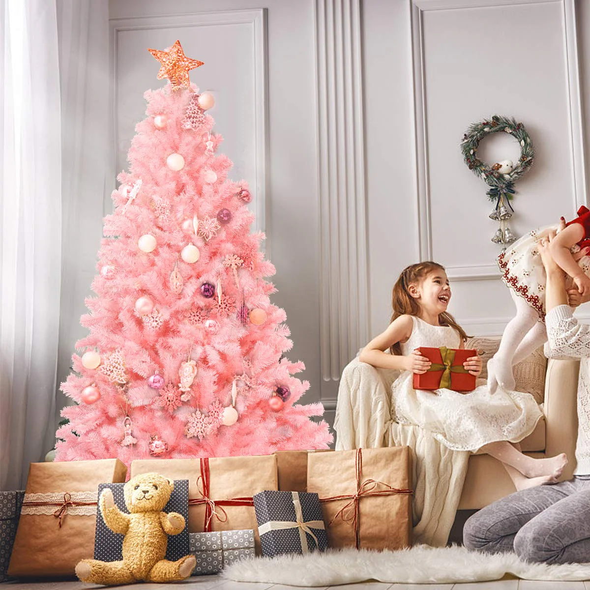 Goplus Unlit Artificial Christmas Tree, 100% New PVC Material, Xmas Tree for Indoor and Outdoor Decoration - Image 9