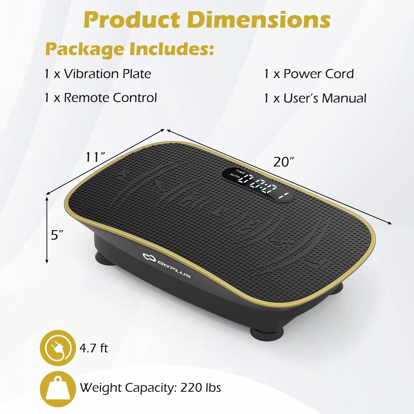 Goplus Vibration Plate Exercise Machine, Vibrating Platform for Lymphatic Drainage, Weight Loss - Image 12