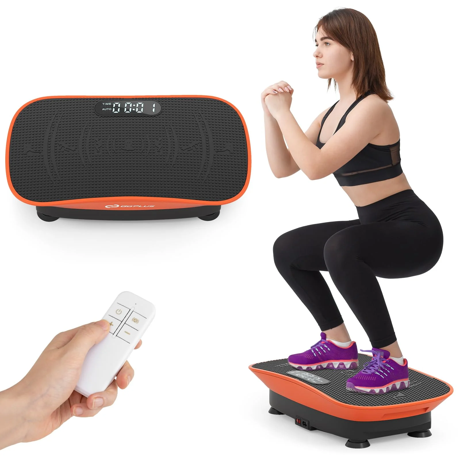 Goplus Vibration Plate Exercise Machine, Vibrating Platform for Lymphatic Drainage, Weight Loss - Image 3