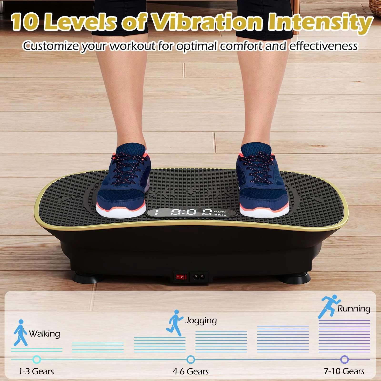Goplus Vibration Plate Exercise Machine, Vibrating Platform for Lymphatic Drainage, Weight Loss - Image 9