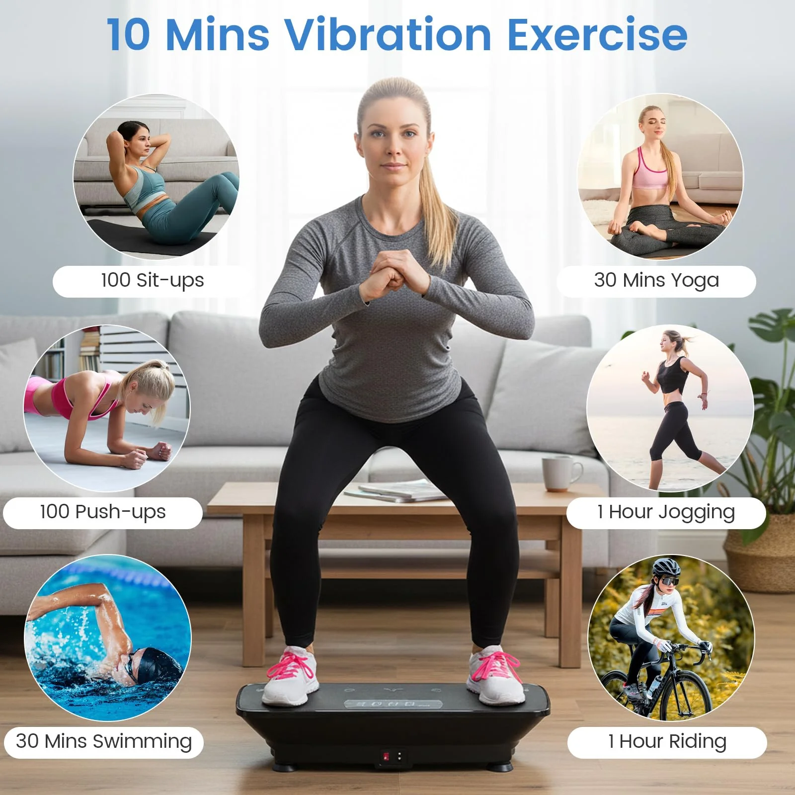 Goplus Vibration Plate Exercise Machine, Vibrating Platform w/Gravity Sensor, Remote, Bluetooth - Image 10