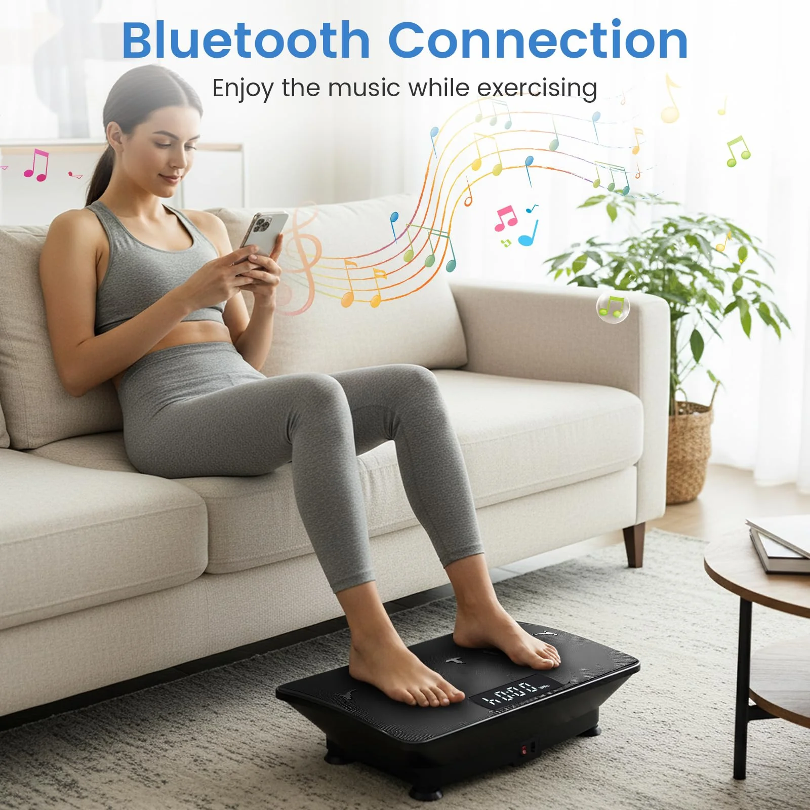 Goplus Vibration Plate Exercise Machine, Vibrating Platform w/Gravity Sensor, Remote, Bluetooth - Image 6