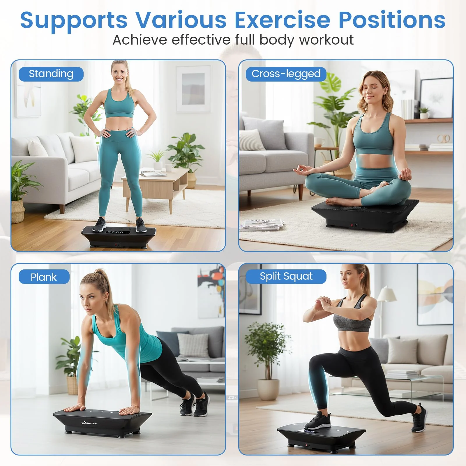 Goplus Vibration Plate Exercise Machine, Vibrating Platform w/Gravity Sensor, Remote, Bluetooth - Image 7