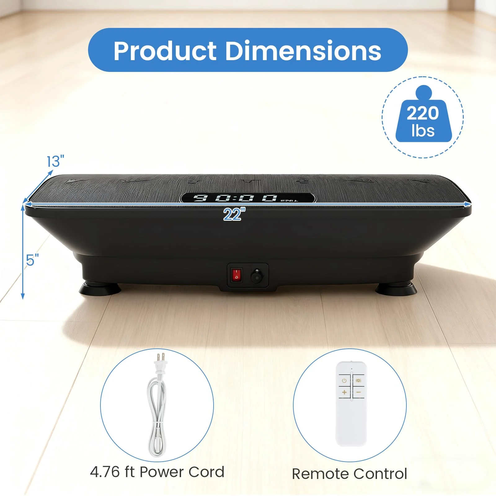 Goplus Vibration Plate Exercise Machine, Vibrating Platform w/Gravity Sensor, Remote, Bluetooth - Image 8