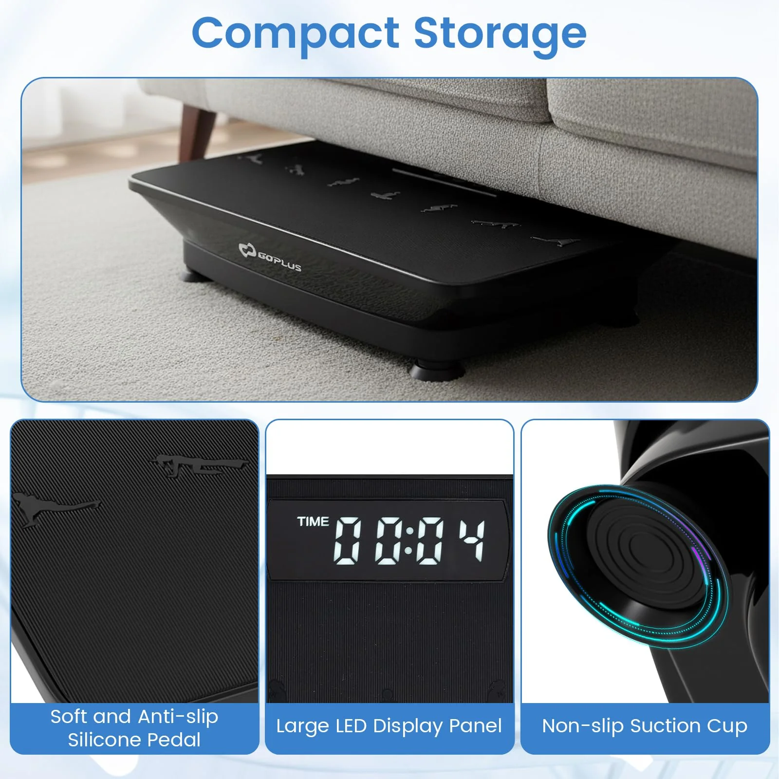 Goplus Vibration Plate Exercise Machine, Vibrating Platform w/Gravity Sensor, Remote, Bluetooth - Image 9