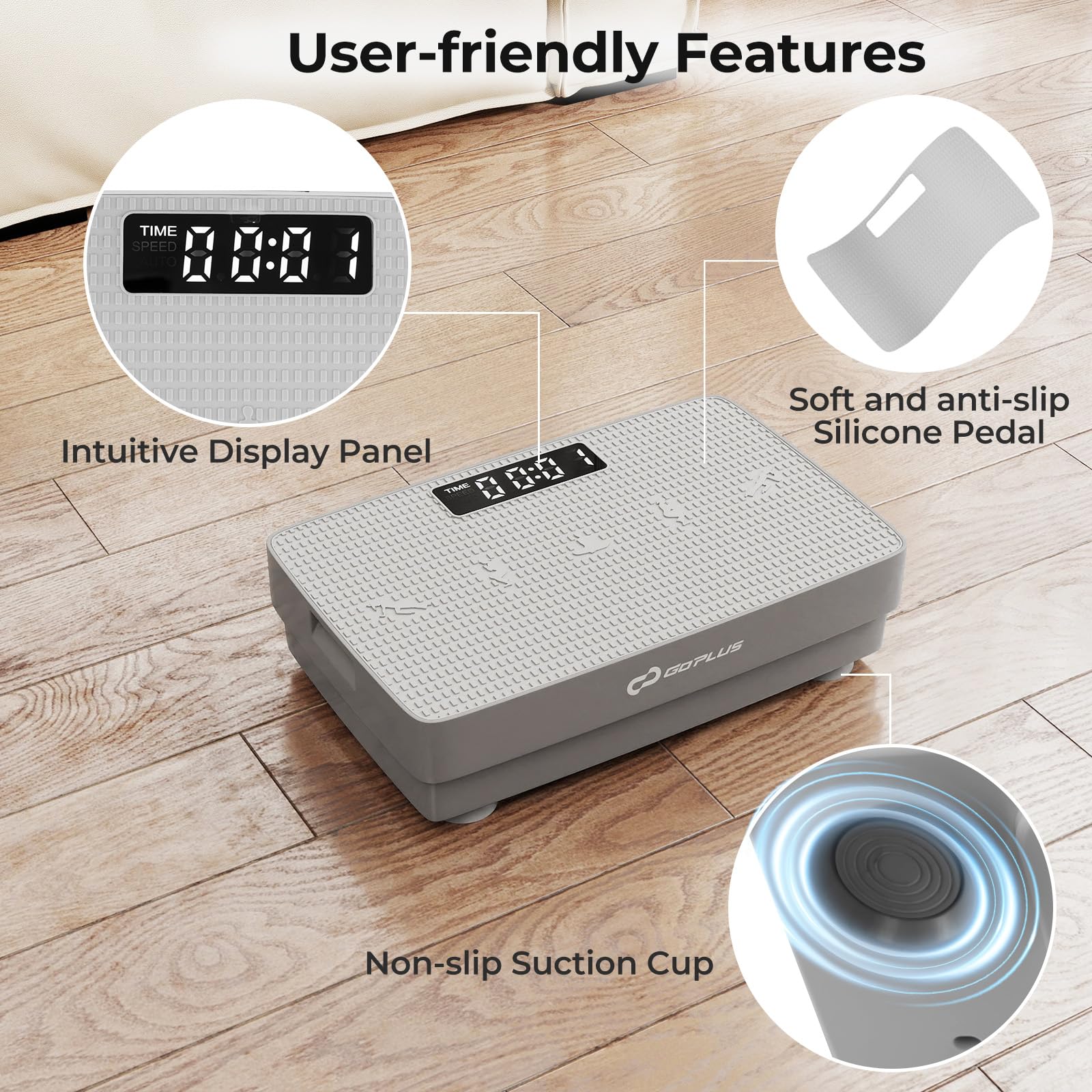 Goplus Vibration Plate Exercise Machine, Vibrating Platform w/ Gravity Sensor, Remote Control - Image 5