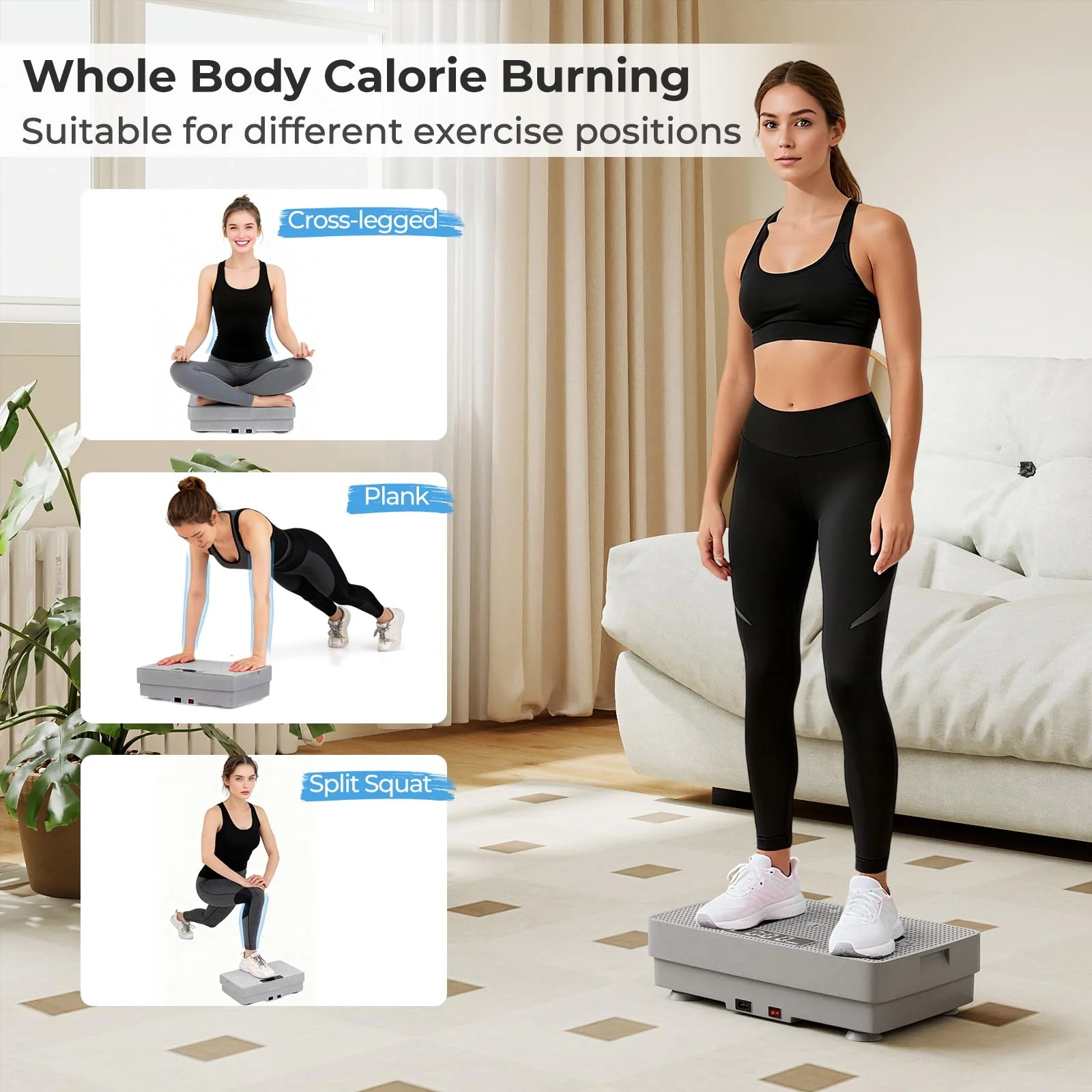 Goplus Vibration Plate Exercise Machine, Vibrating Platform w/ Gravity Sensor, Remote Control - Image 6