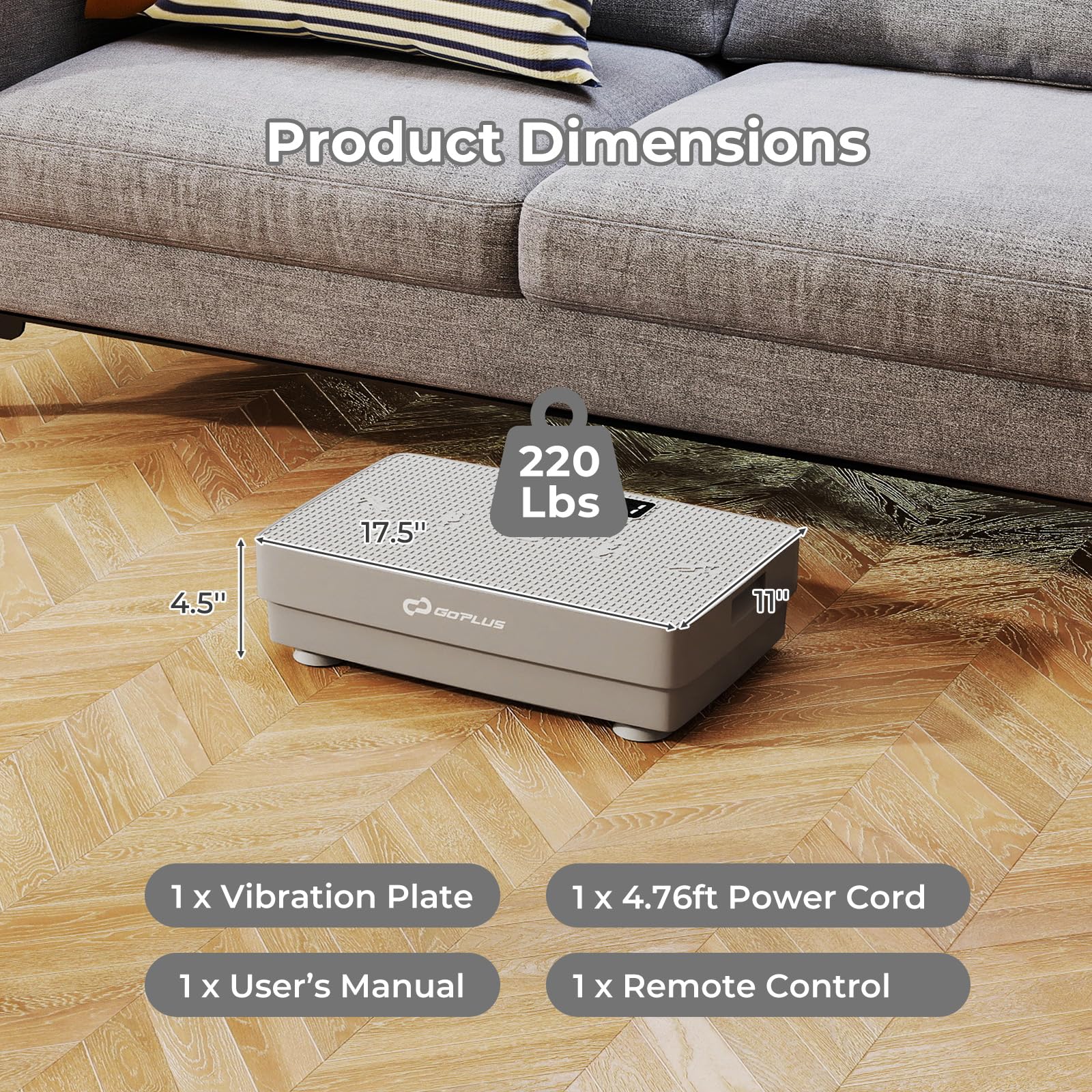 Goplus Vibration Plate Exercise Machine, Vibrating Platform w/ Gravity Sensor, Remote Control - Image 7
