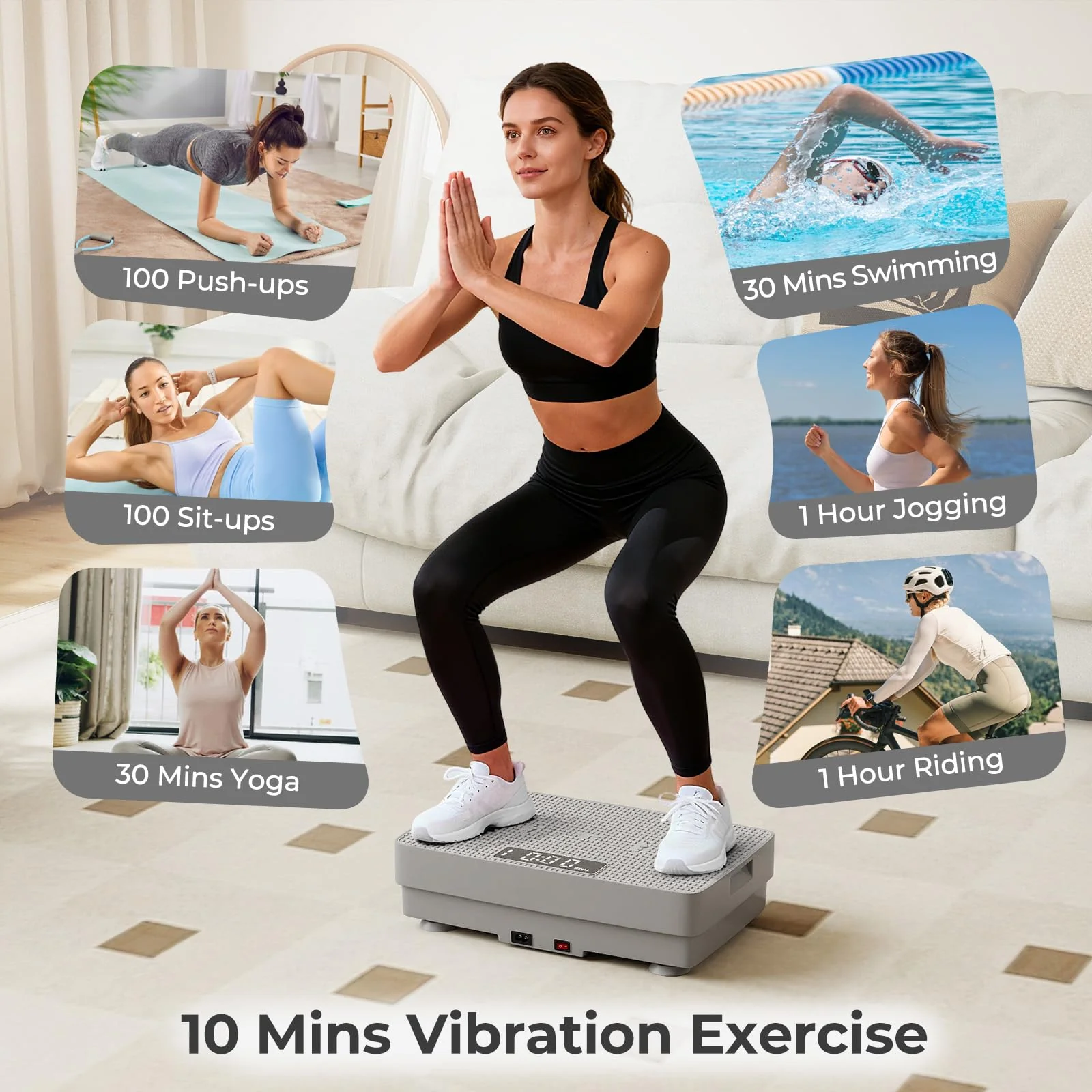 Goplus Vibration Plate Exercise Machine, Vibrating Platform w/ Gravity Sensor, Remote Control - Image 8