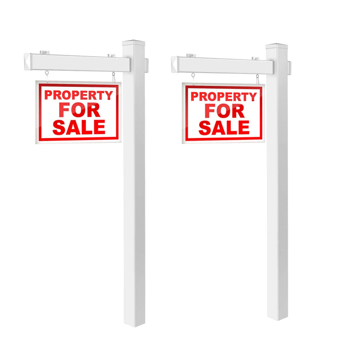 Goplus Vinyl UPVC Real Estate Sign Post, 6 Ft Realtor Yard Sign Post for Open - Image 10