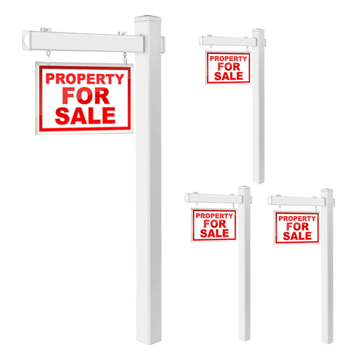 Goplus Vinyl UPVC Real Estate Sign Post, 6 Ft Realtor Yard Sign Post for Open - Image 11