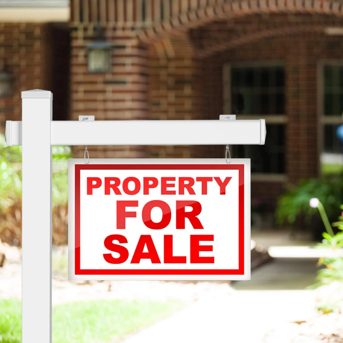 Goplus Vinyl UPVC Real Estate Sign Post, 6 Ft Realtor Yard Sign Post for Open - Image 9
