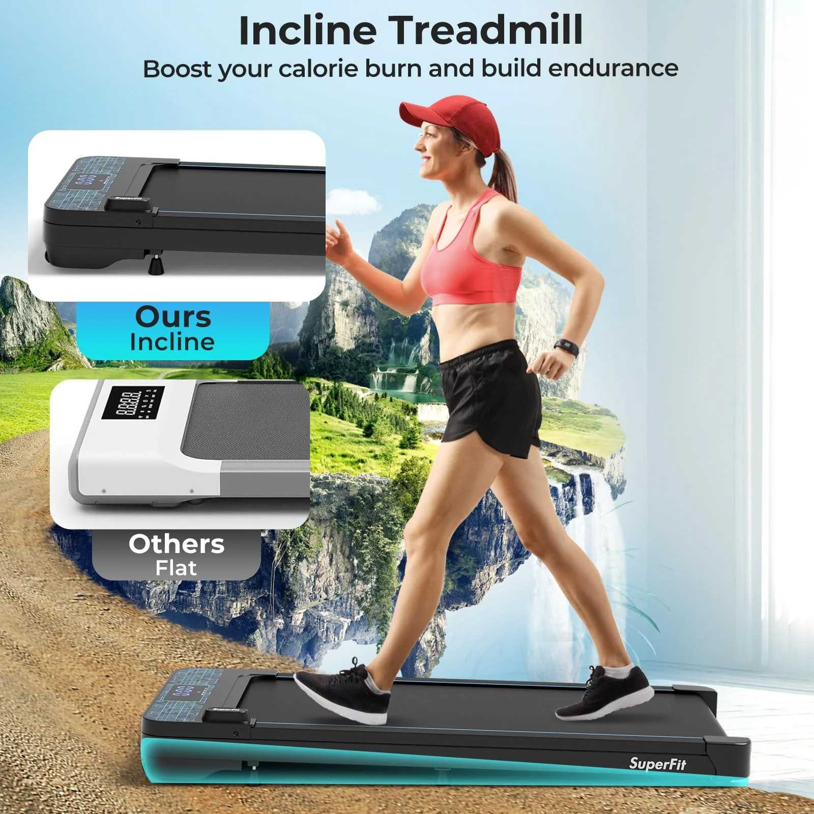 Goplus Walking Pad, 300 LBS Capacity Under Desk Treadmill with Remote & APP Control and LED Display, Portable Treadmills for Home Small, Office - Image 6