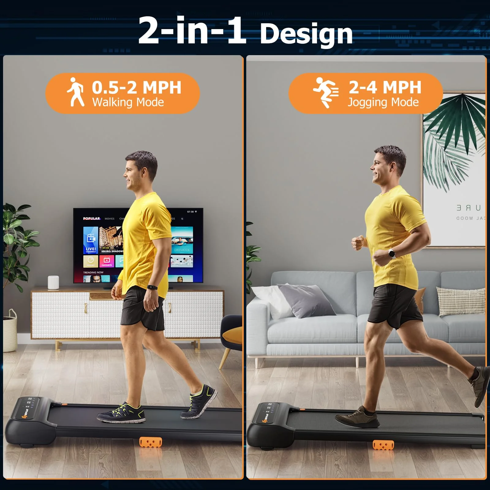 Goplus Walking Pad, Under Desk Treadmill for Home and Office - Image 2