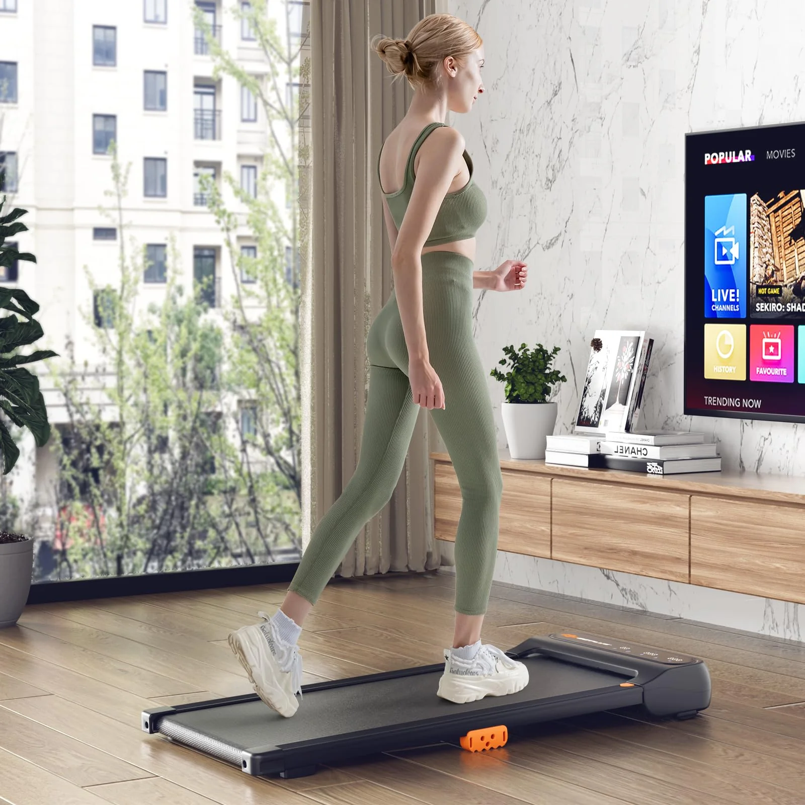 Goplus Walking Pad, Under Desk Treadmill for Home and Office - Image 9