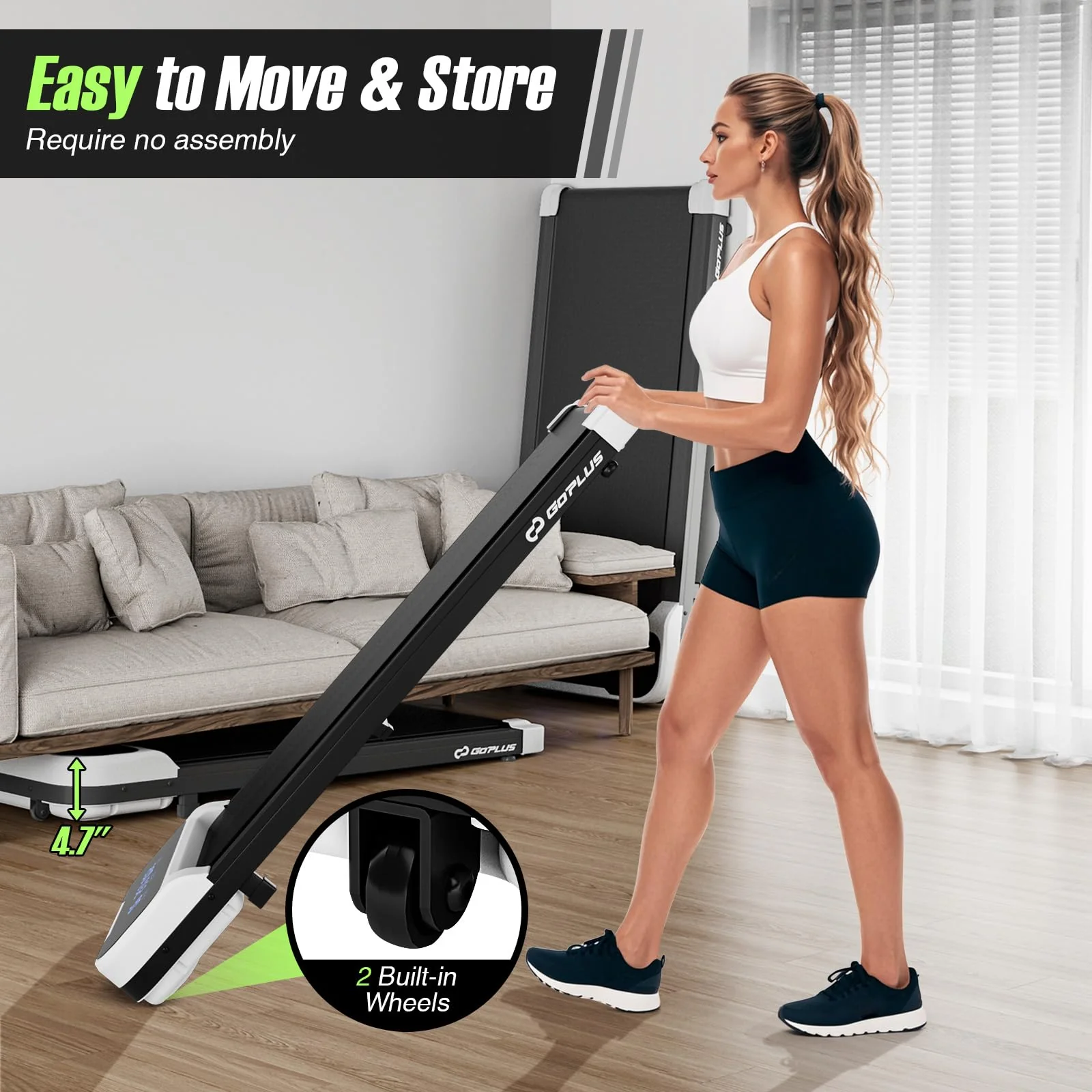 Goplus Walking Pad, Under Desk Treadmill with Remote Control & LED Display, 3 Countdown Modes - Image 7