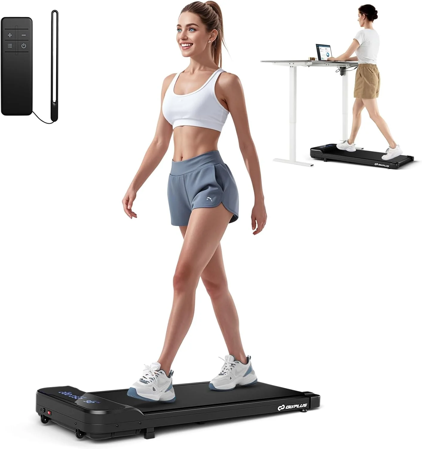 Goplus Walking Pad, Under Desk Treadmill with Remote Control & LED Display, 3 Countdown Modes - Image 9