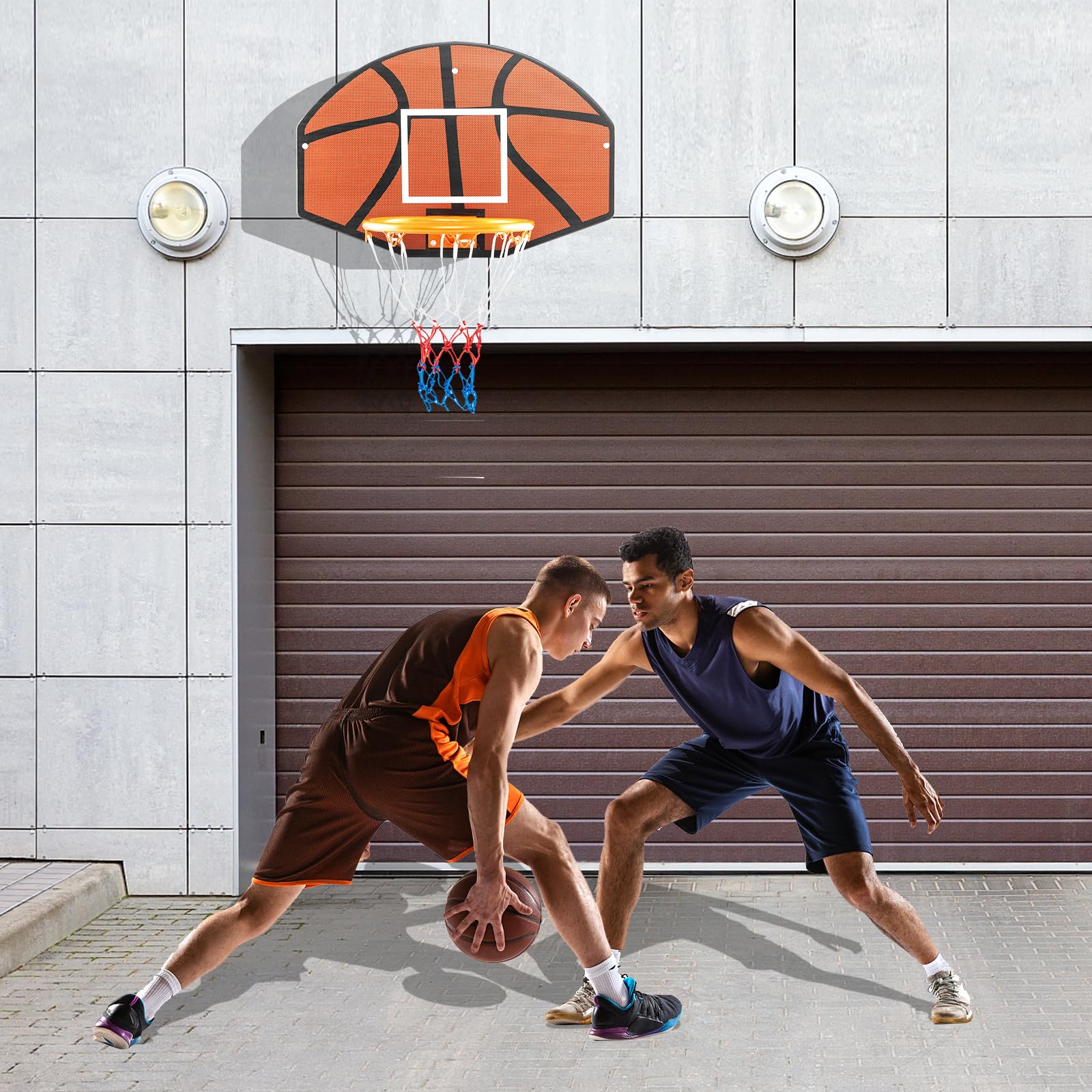 Goplus Wall Mount Basketball Hoop, 26" x 17.5" Indoor Outdoor Basketball Games w/Large Shatter-Proof Backboard - Image 9