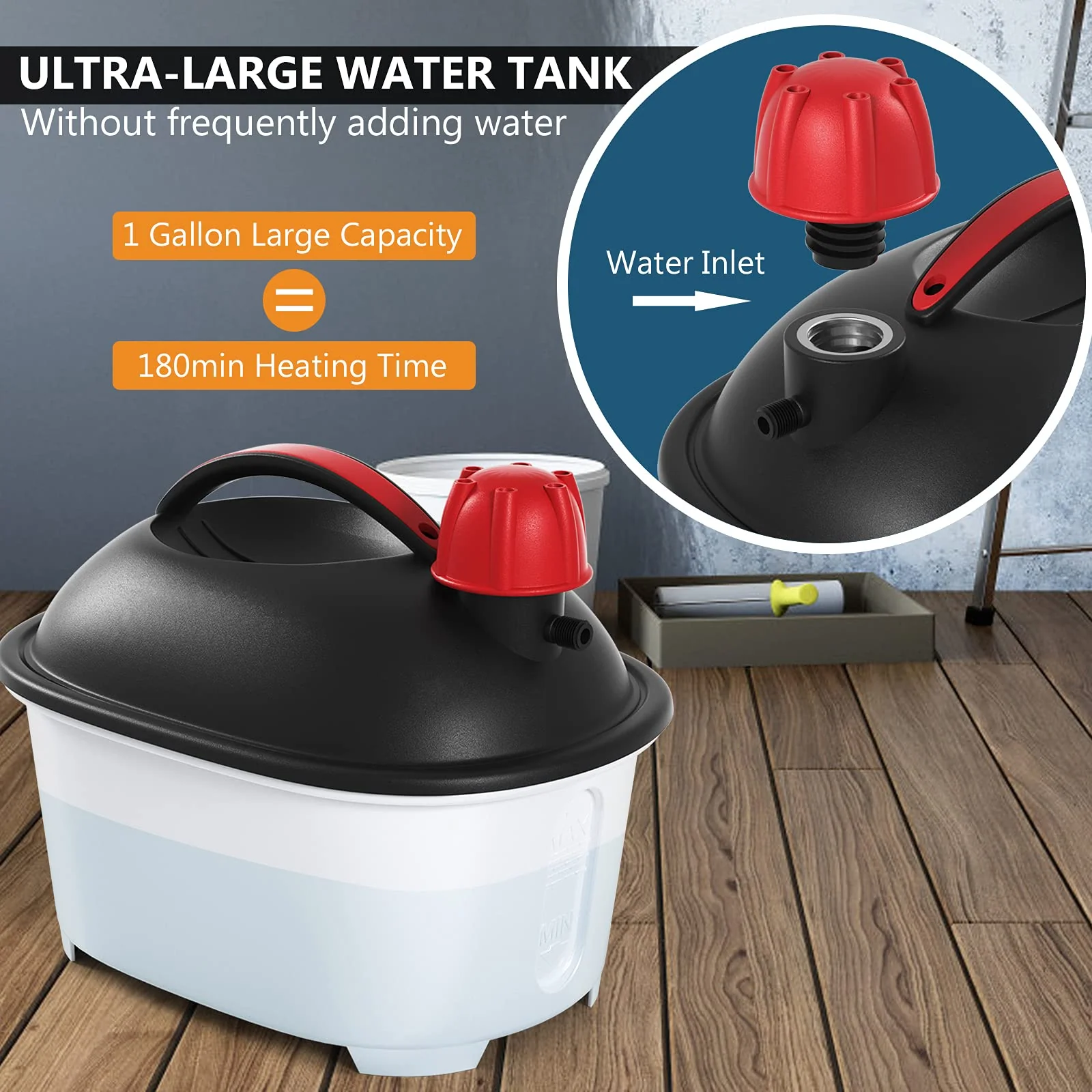 Goplus Wallpaper Steamer Chemical-Free Cleaner for Wallpaper Removal w/ 10FT Hose & Large Steam Plate - Image 4