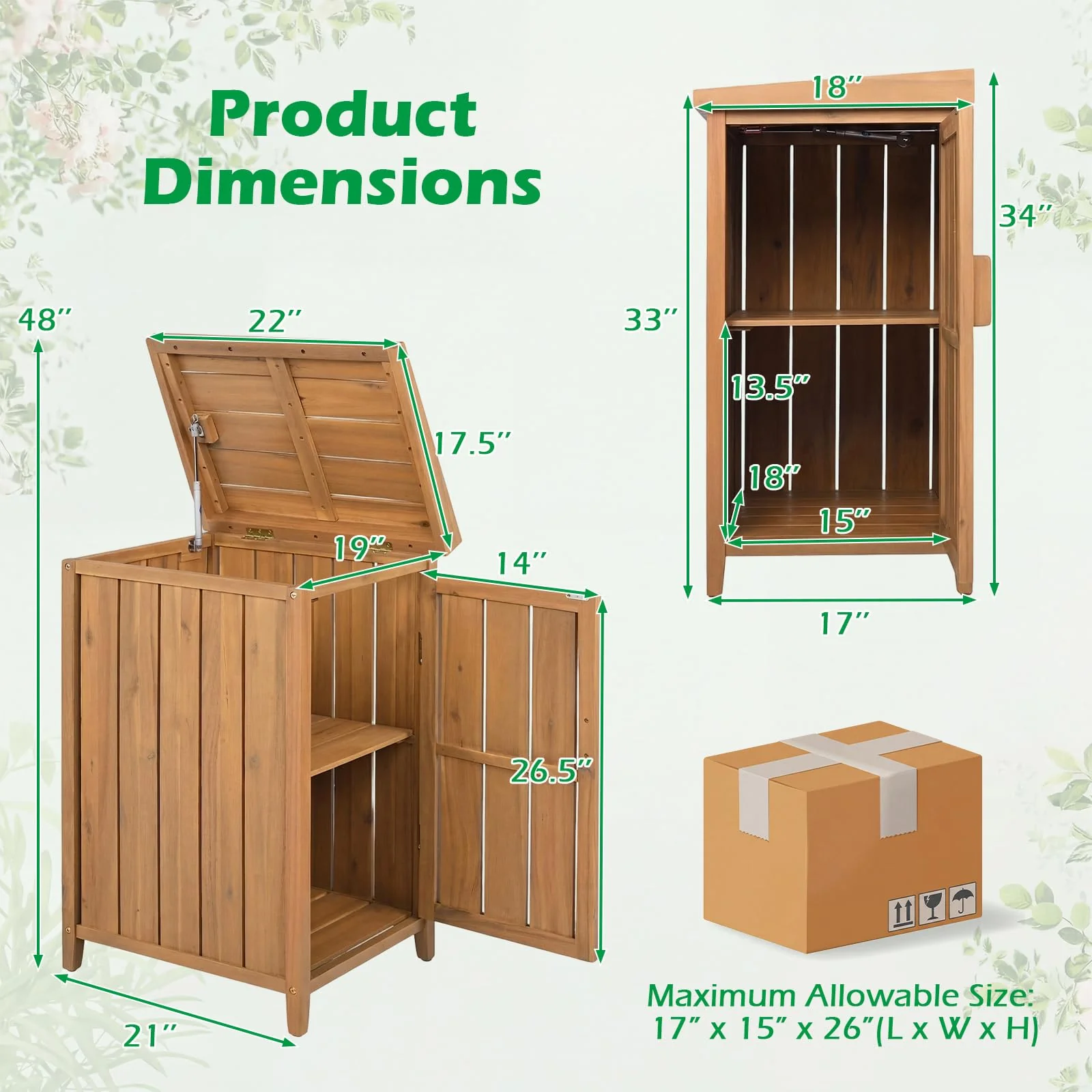 Goplus Wood Package Delivery Box for Outside - Image 3