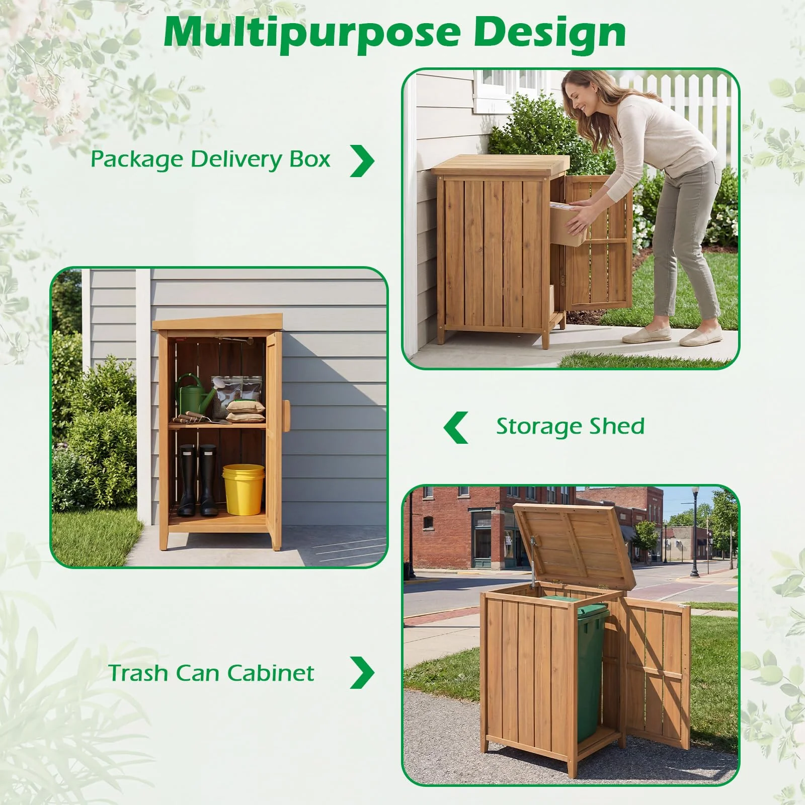 Goplus Wood Package Delivery Box for Outside - Image 4