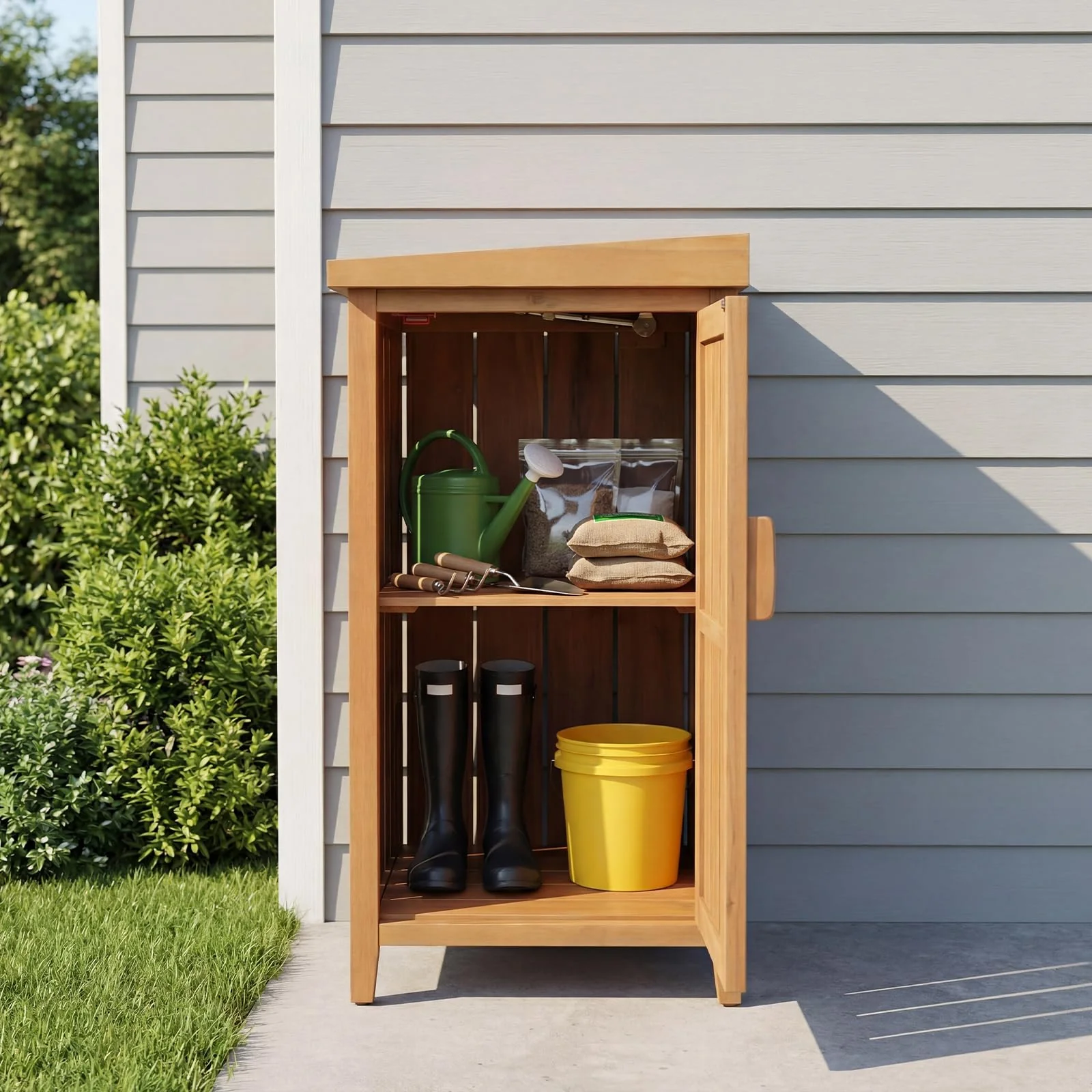 Goplus Wood Package Delivery Box for Outside - Image 8