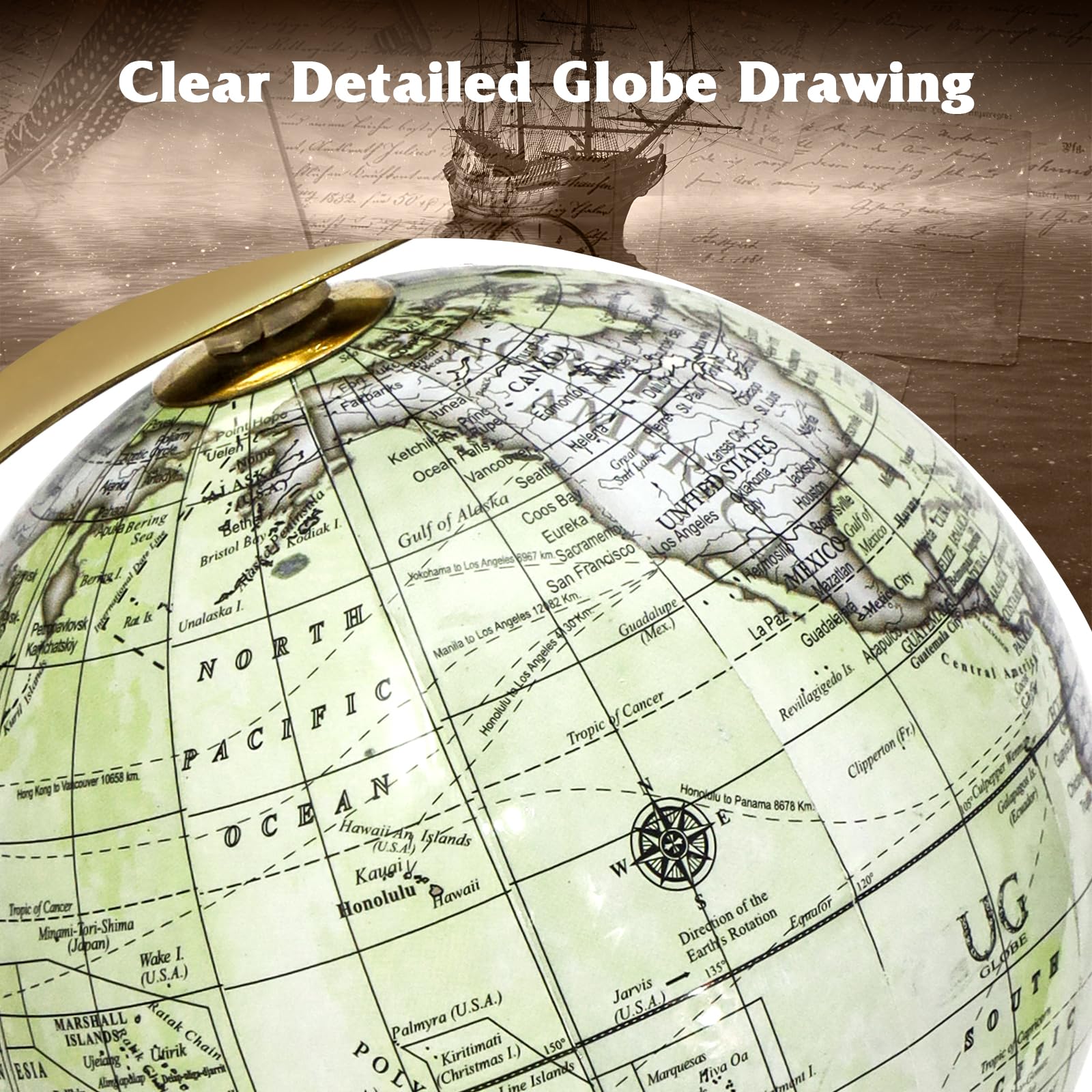 Goplus World Globe, Dia 5/8/10 Inch Educational Geographic Globe - Image 5