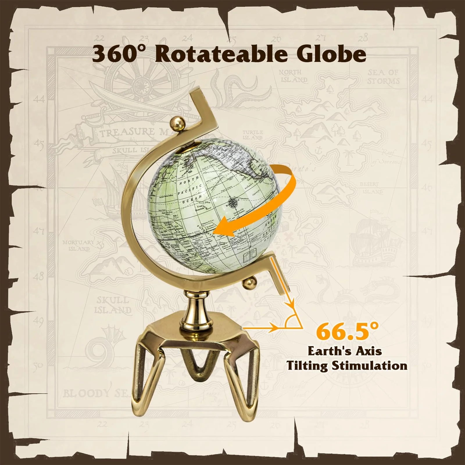 Goplus World Globe, Dia 5/8/10 Inch Educational Geographic Globe - Image 7