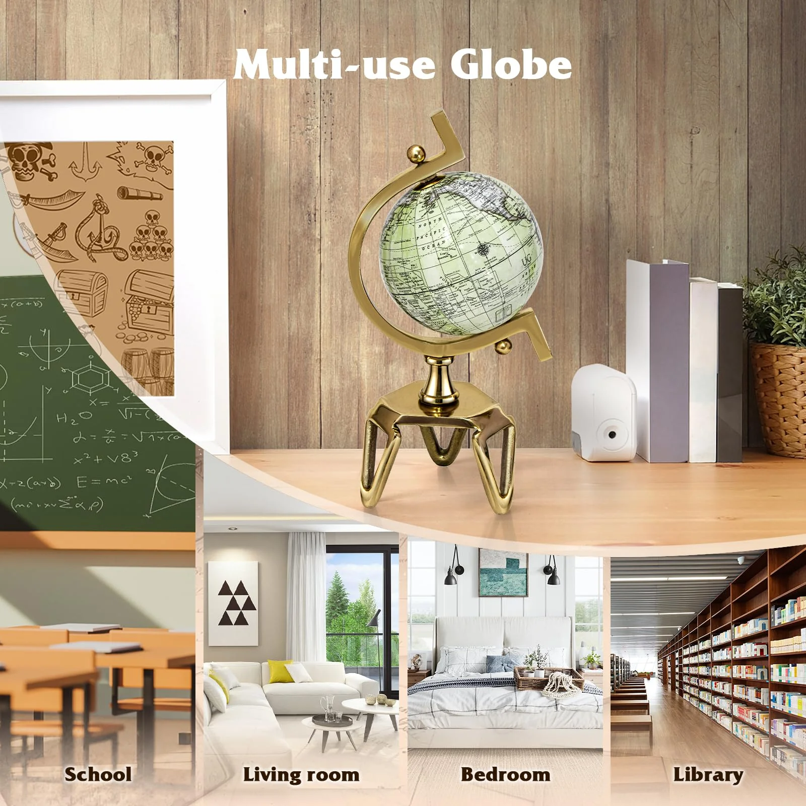 Goplus World Globe, Dia 5/8/10 Inch Educational Geographic Globe - Image 9