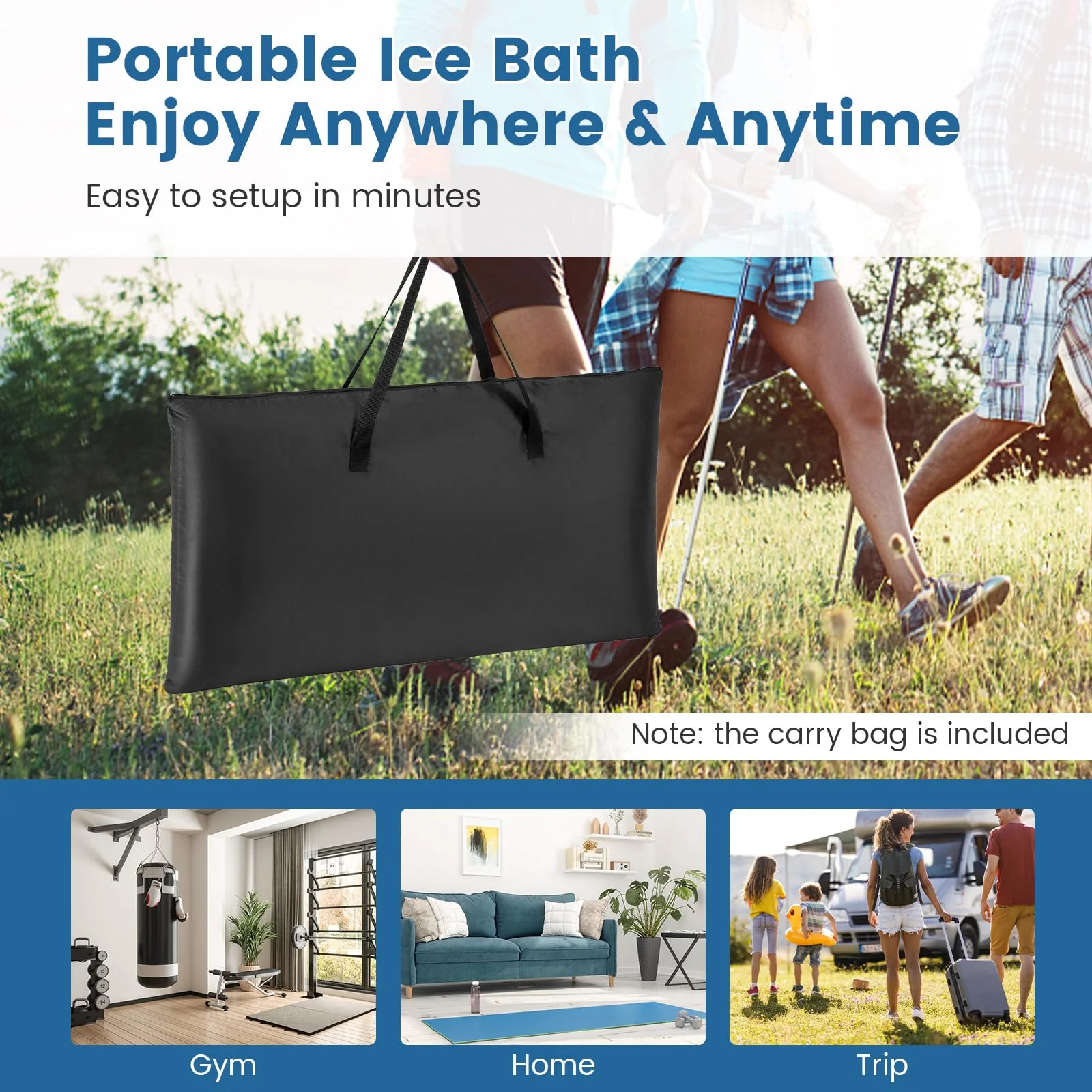 Goplus XL Ice Bath Tub for Athletes, 116 Gal Large Cold Plunge Tub with Cover for Cold Water Therapy Recovery - Image 6