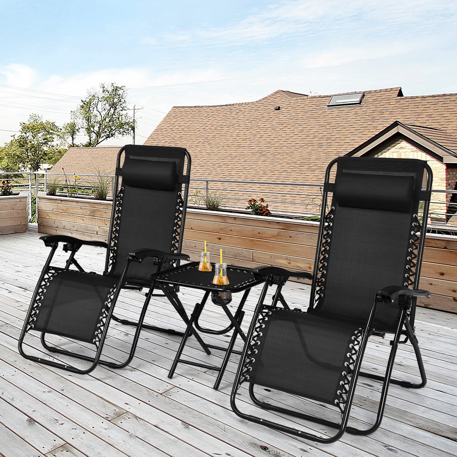 Goplus Zero Gravity Chair Set - Image 3