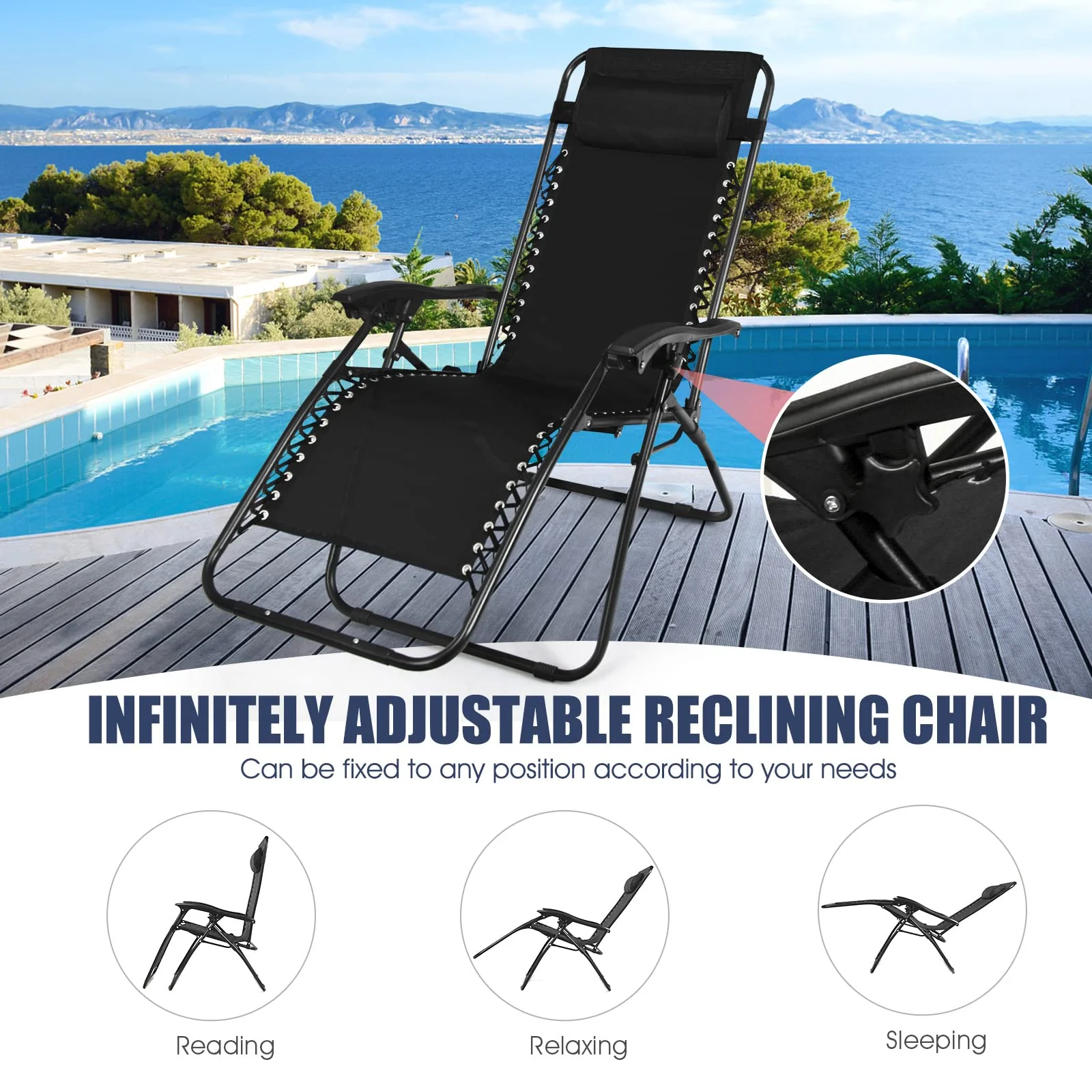 Goplus Zero Gravity Chair Set - Image 5