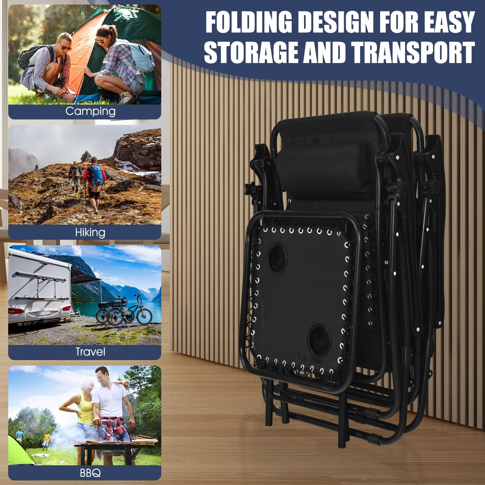 Goplus Zero Gravity Chair Set - Image 8