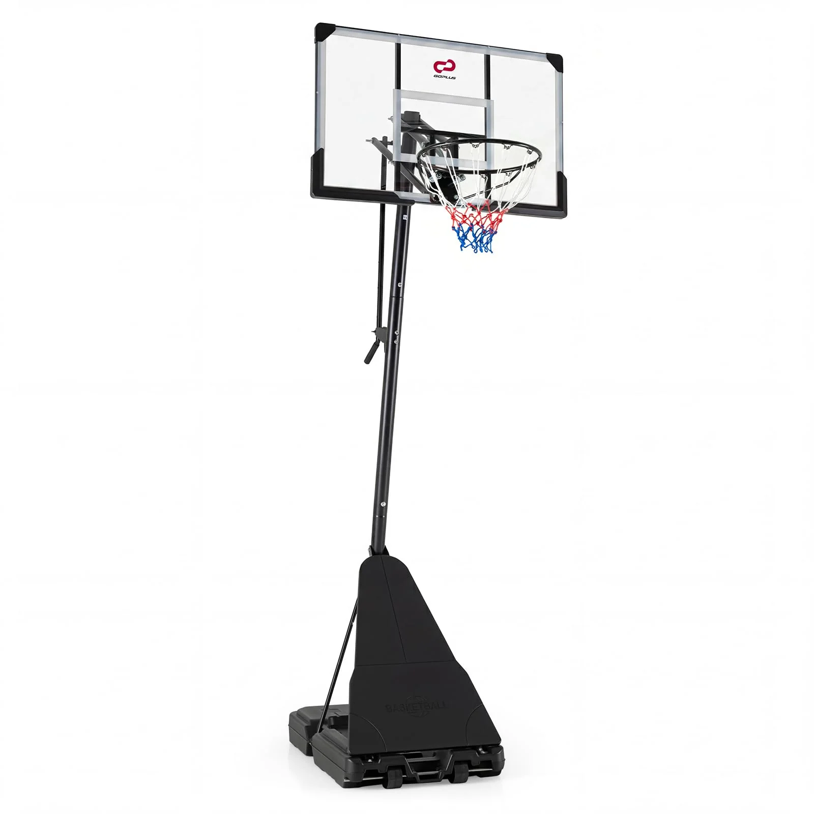 Gopplus Basketball Hoop Outdoor 8-10 FT Height Adjustable Portable Basketball Goal System