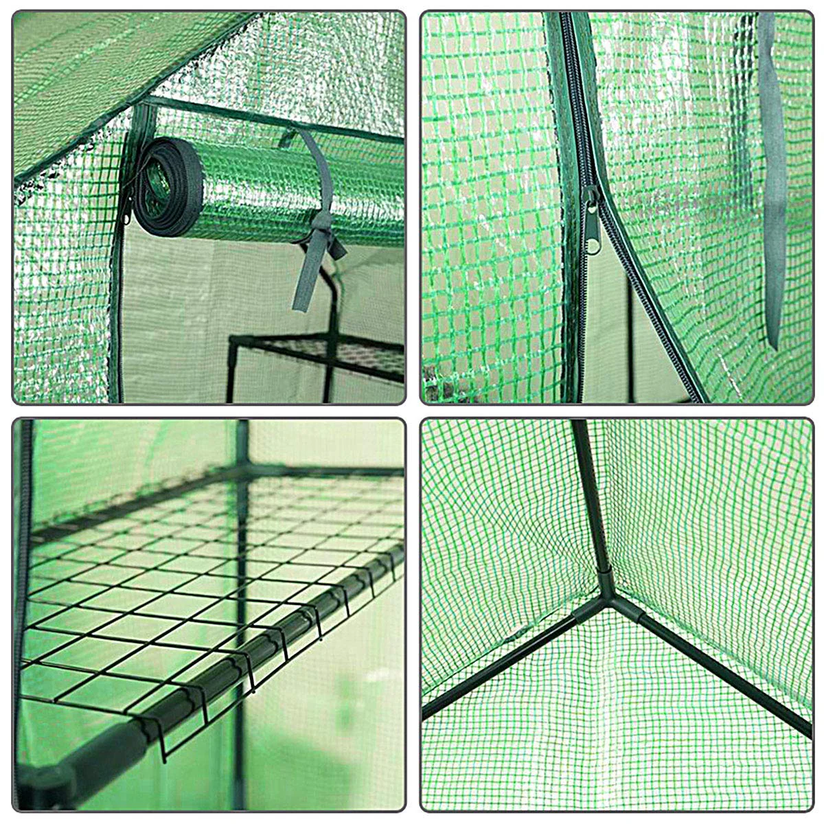Green House Walk in Plant Gardening Greenhouse Plastic 4-Tier 8 Shelves for Indoor Outdoor, 4.9" x 2.5" x 6.4" - Image 6