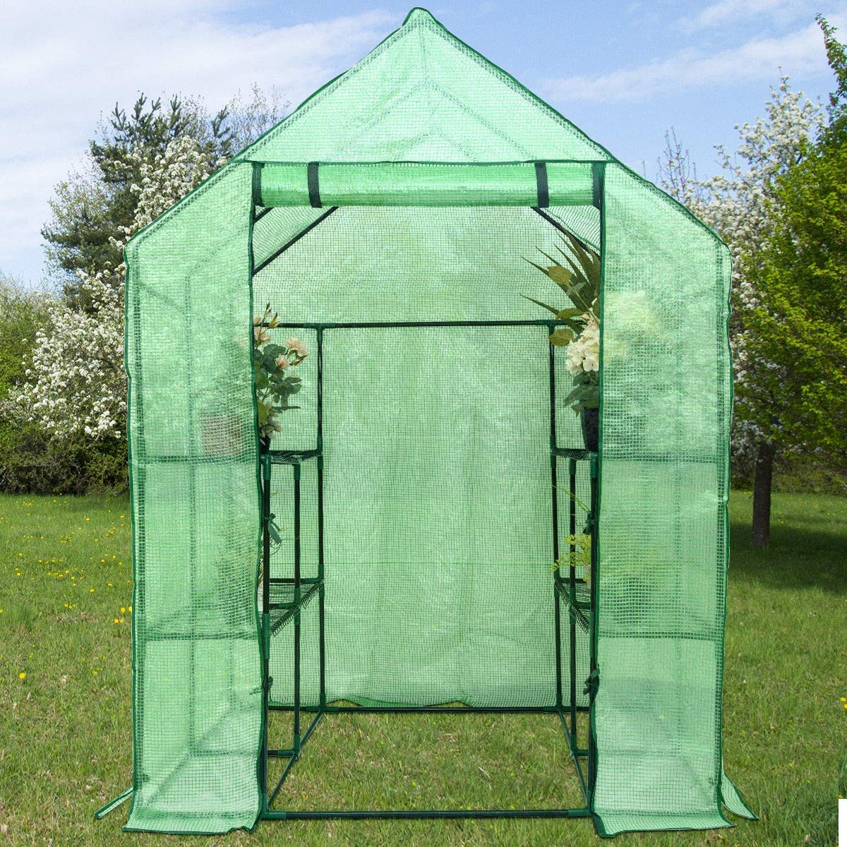 Greenhouse Indoor Outdoor Walk in Plant Gardening Green House 4.8" x 4.8" x 6.4" - Image 2