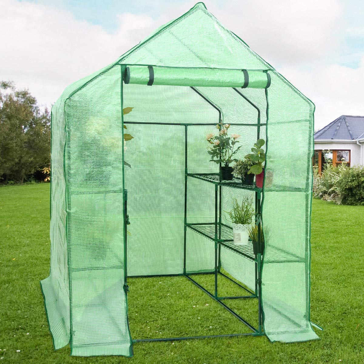 Greenhouse Indoor Outdoor Walk in Plant Gardening Green House 4.8" x 4.8" x 6.4" - Image 3