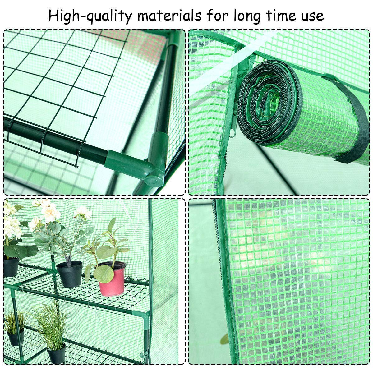 Greenhouse Indoor Outdoor Walk in Plant Gardening Green House 4.8" x 4.8" x 6.4" - Image 4