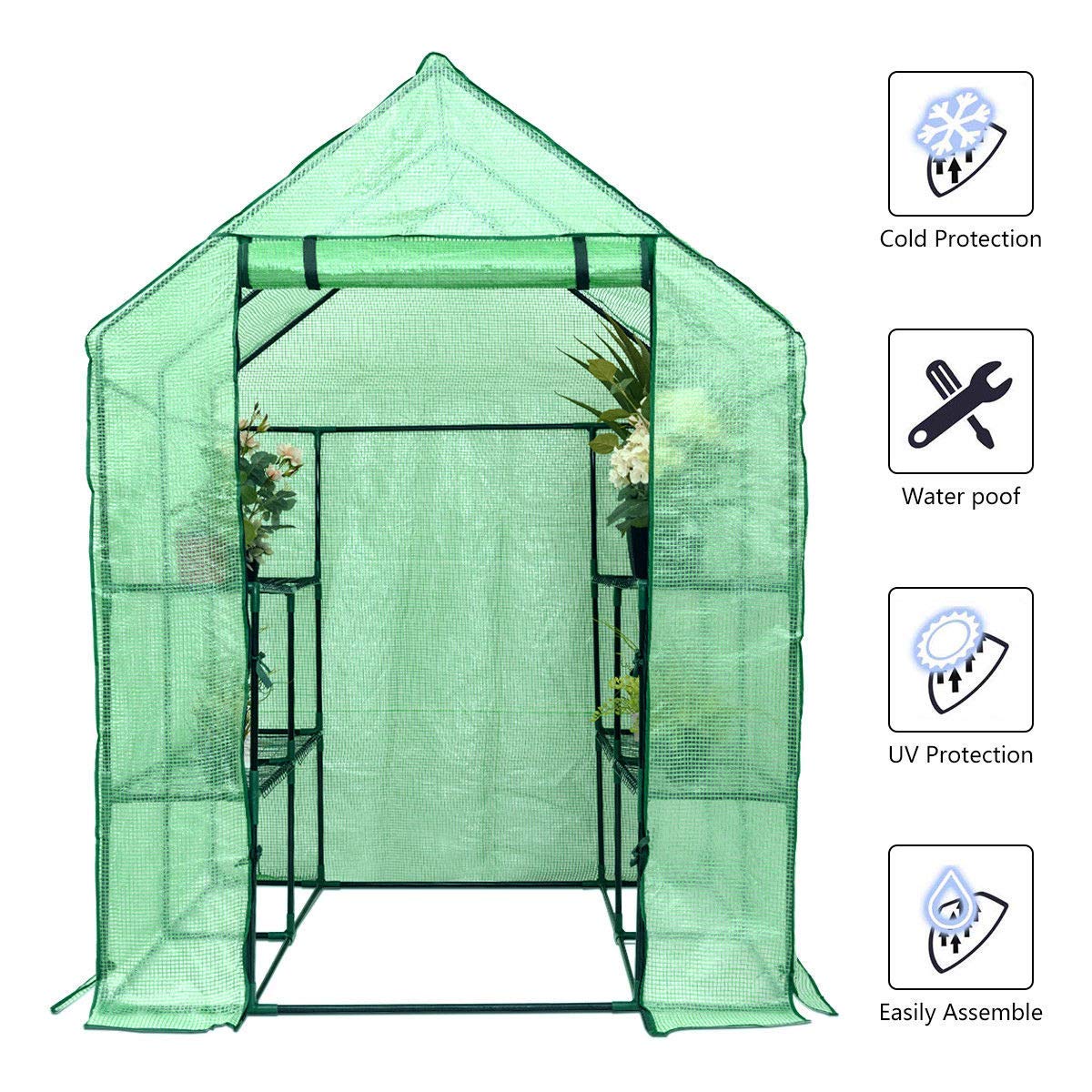 Greenhouse Indoor Outdoor Walk in Plant Gardening Green House 4.8" x 4.8" x 6.4" - Image 5