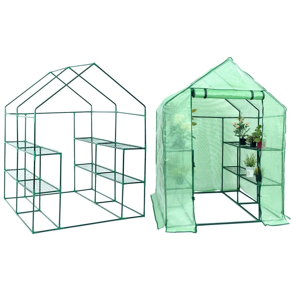 Greenhouse Indoor Outdoor Walk in Plant Gardening Green House 4.8" x 4.8" x 6.4" - Image 6