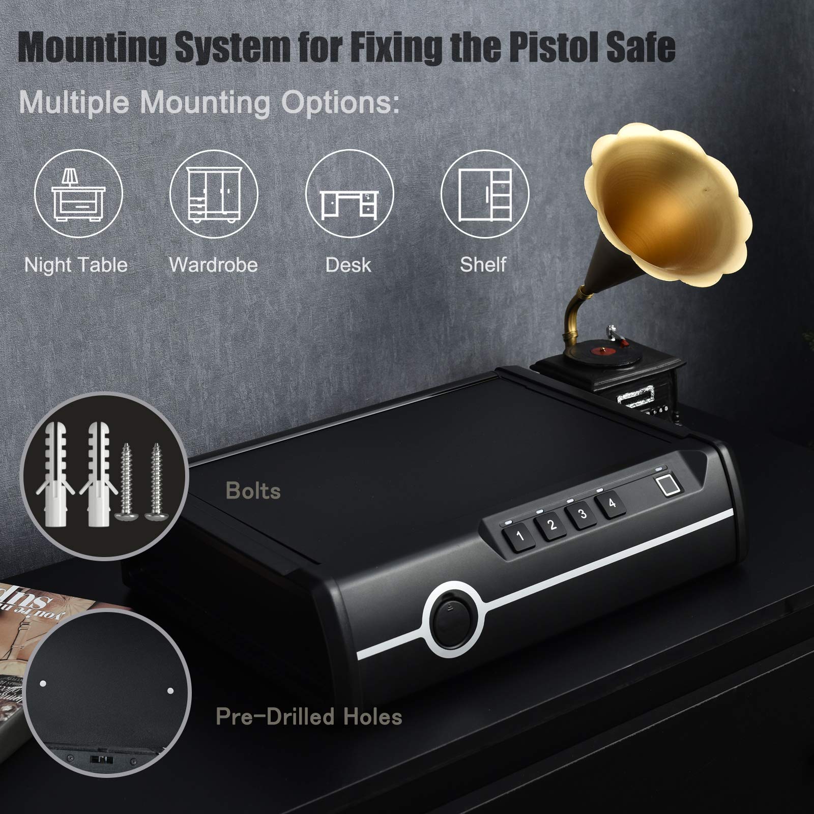 Gun Safe for 2 Pistols, DOJ Approved Pistol Safe - Image 7