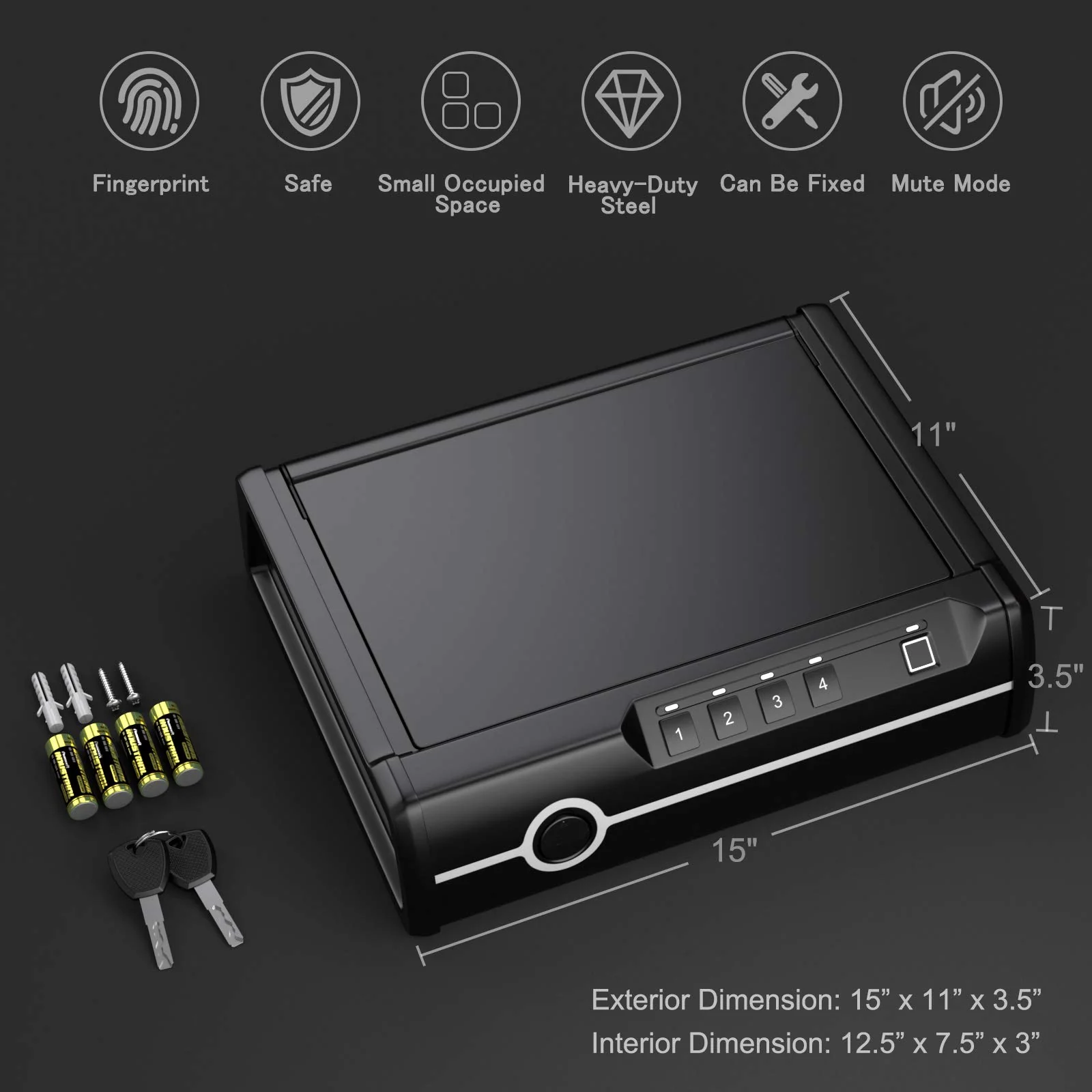 Gun Safe for 2 Pistols, DOJ Approved Pistol Safe - Image 8