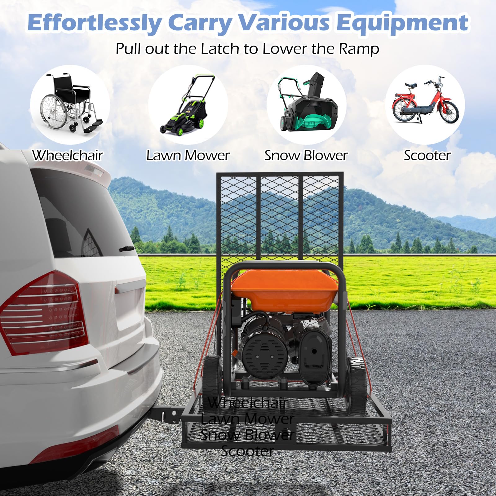 Hitch Mount Wheelchair Carrier, Mobility Scooter Loading Ramp - Image 5